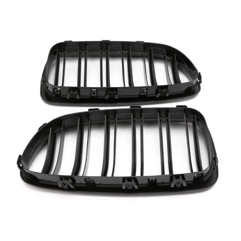 1Pair+Gloss+Black+Kidney+Grill+Racing+Grille+Dual+Line+For+BMW+F10+F11+F18+5+Series+M5+Auto+Exterior+Parts