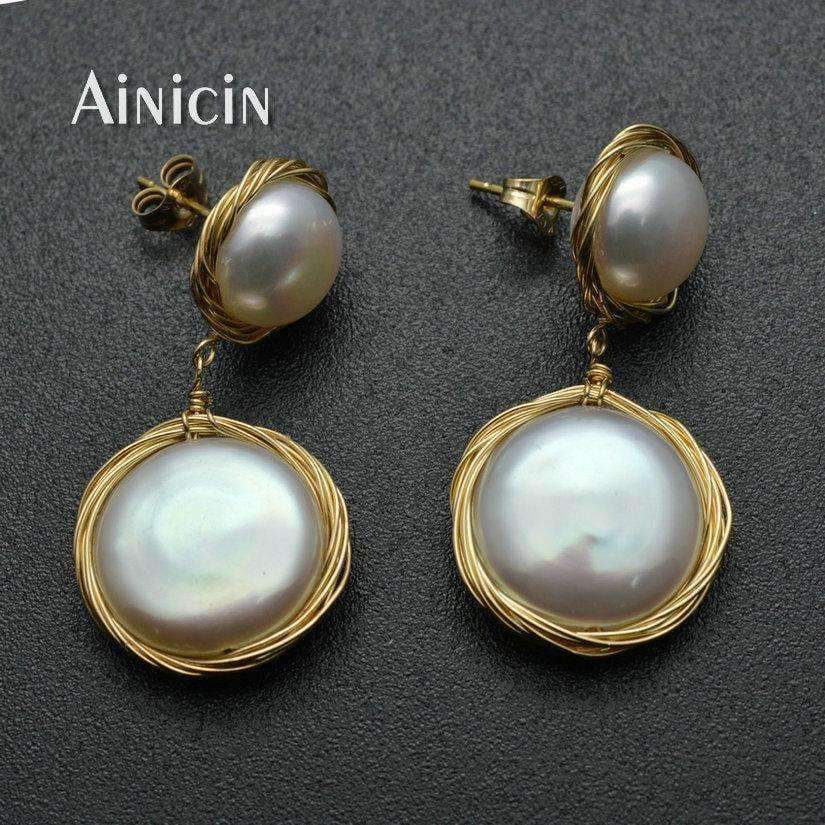 Planet+Gates+1pairs+Fastness+Gold+Plating+Hand+Wire+Natural+Freshwater+Pearl+Dangle+Earrings+For+Luxury+Women+Party+Jewelry