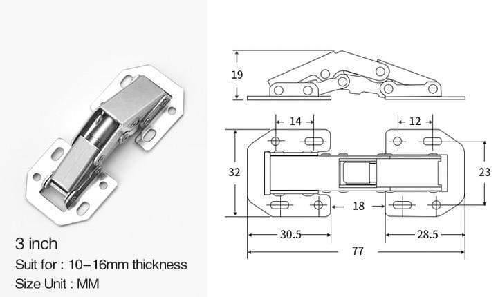 10PCS++Cabinet+Door+Hinges+No-Drilling+Hole+Cupboard+Spring+Soft+Close+Hydraulic+Hinge+Furniture+Hardware+With+Screws