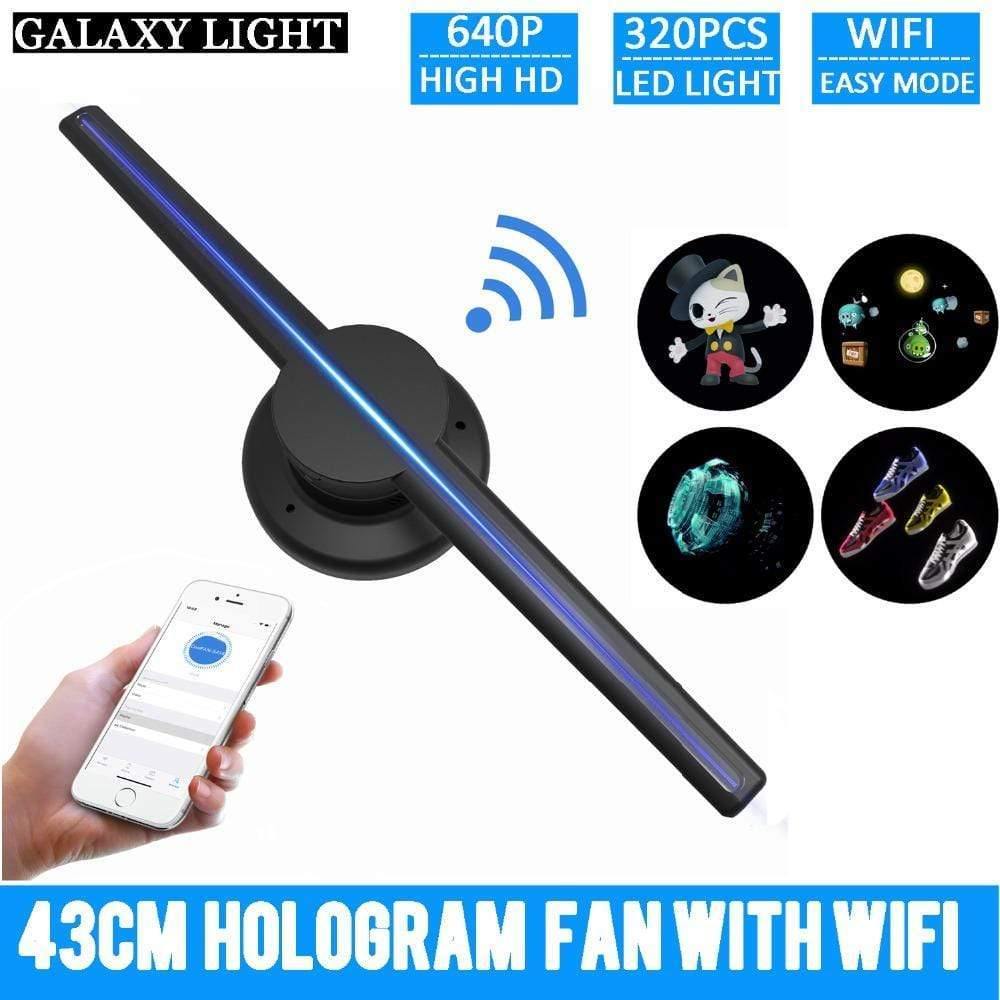 Planet+Gates+42cm/16.54"+Wifi+3D+Holographic+Projector+Hologram+Player+LED+Display+Fan+Advertising+Light+APP+Control