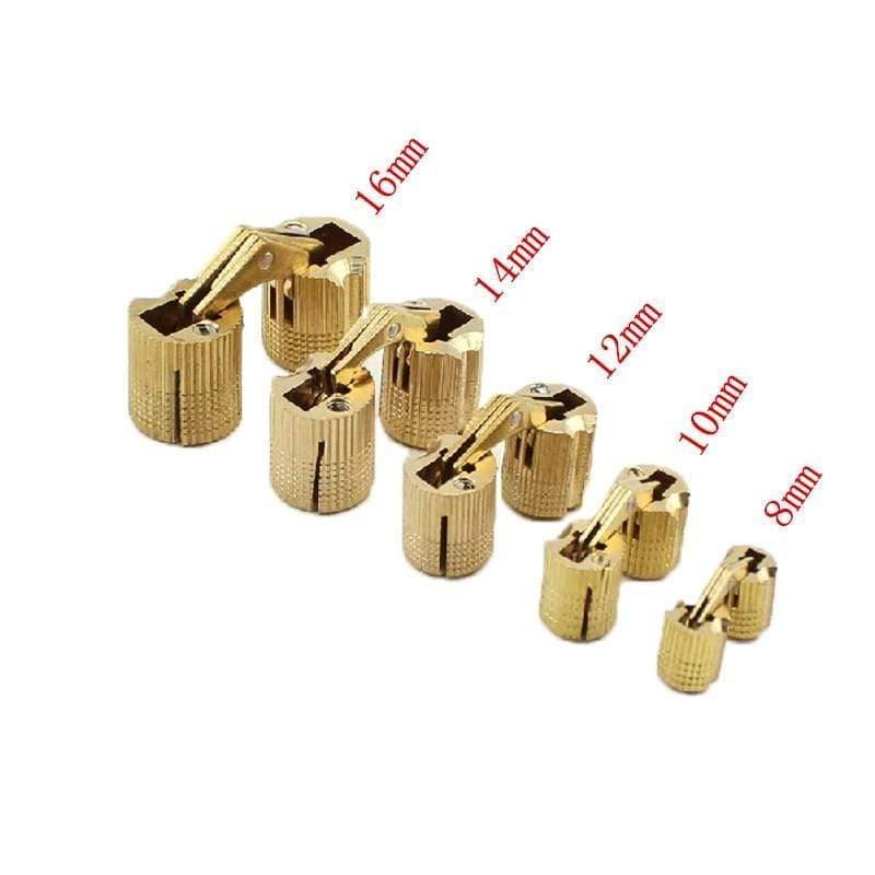 4PCS+8mm-16mm+Copper+Barrel+Hinges+Cylindrical+Hidden+Cabinet+Concealed+Invisible+Brass+Door+Hinges+For+Furniture+Hardware