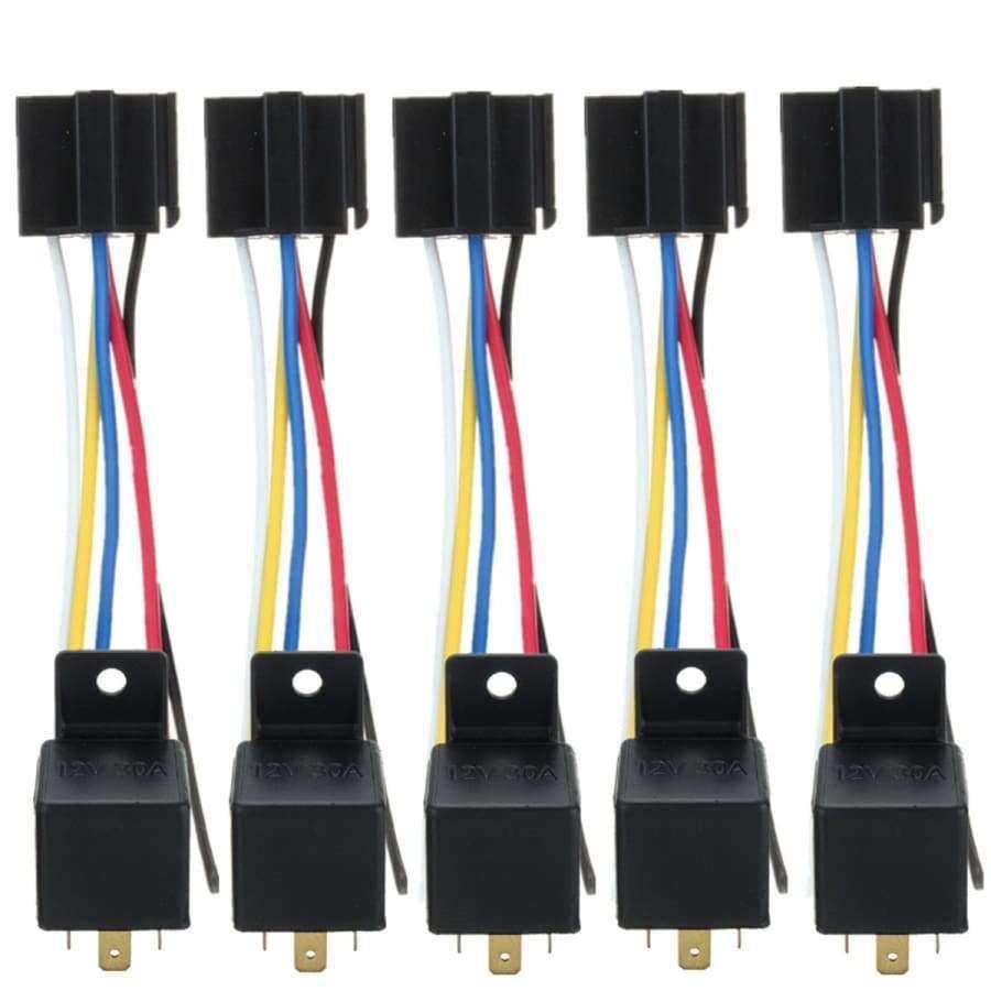 Planet+Gates+5Pcs+New+Arrival+12V+40A+Car+Truck+Van+Motorcycle+Boat+5+Pin+Relay+Switch+w/Socket+Holder+Module+Electronic+Components+&+Supplie