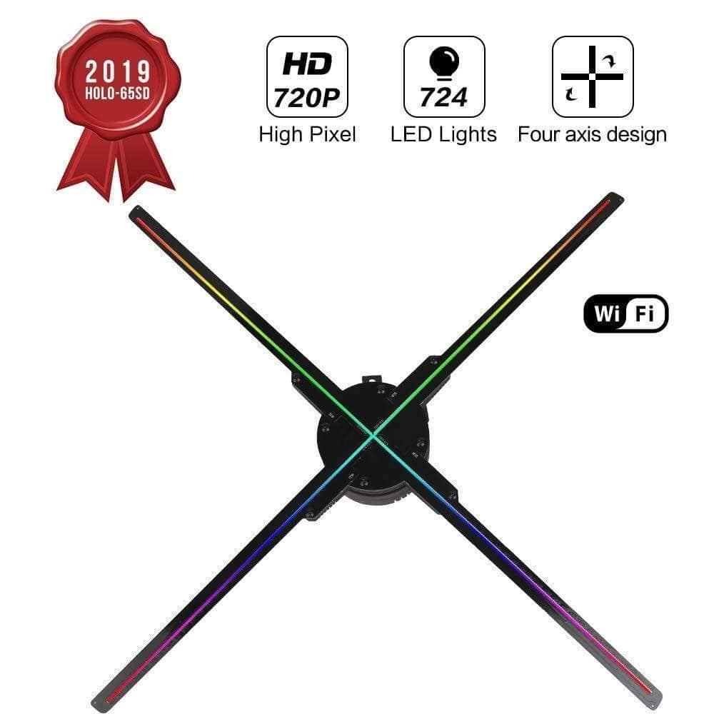Planet+Gates+65CM+WIFI+3D+Hologram+Projector+Fan+Z3,Four+Axil+Design+Video+Projector,LED+Display+Advertising+Holographic+Light,APP+Control
