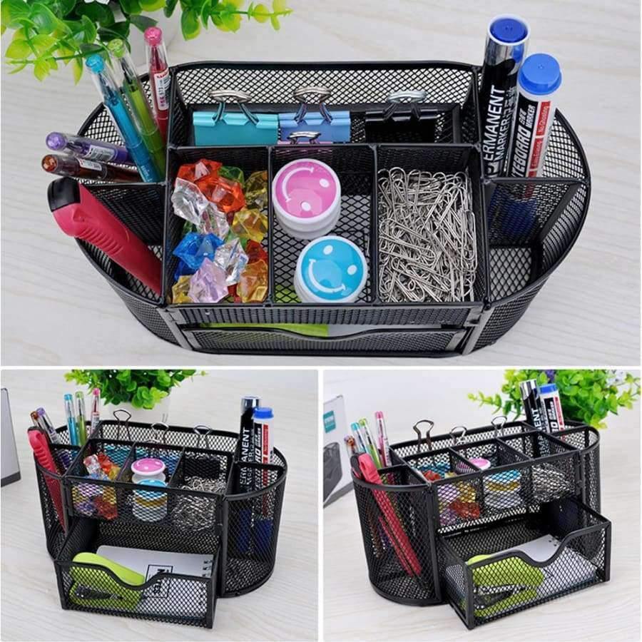 Planet+Gates+9+Storage+Multi-functional+Mesh+Desk+Organizer+Pen+Holder+Stationery+Storage+Container+Box+Collection+Office+School+Supplies