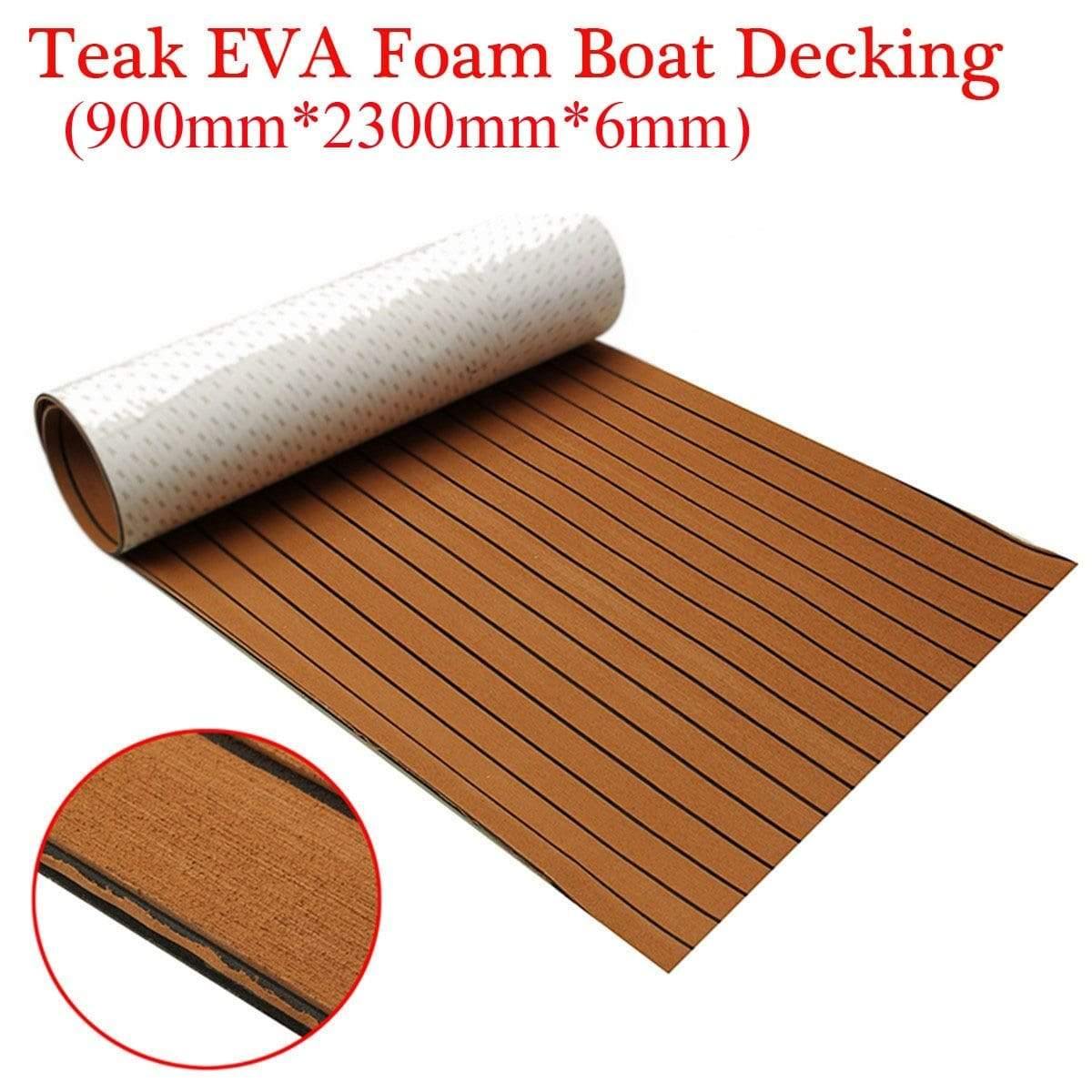 Planet+Gates+900x2300x6mm+Self-Adhesive+EVA+Foam+Teak+Brown+With+Black+Line+Faux+Teak+Boat+Decking+Sheet