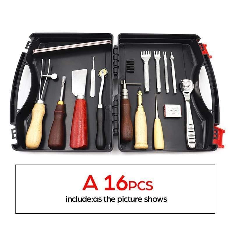 Planet+Gates+A+set+16PCS+DIY+Professional+Leather+Craft+Tools+Kit+Hand+Sewing+Stitching+Punch+Carving+Work+Saddle+Groover+Set+Accessories+DIY+Tool+Box