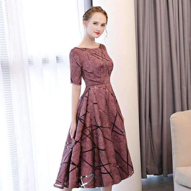 Planet+Gates+as+picture+/+2+/+China+Luxury+O-Neck+Half+Sleeve+Embroidery+Zipper+Cocktail+Dresses+A-line+Tea+Length+Formal+Dress+LX465