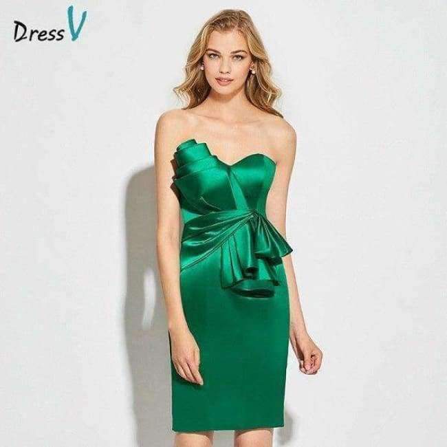 Planet+Gates+as+same+as+picture+/+6+Green+strapless+cocktail+dress+sheath+above+knee+length+sleeveless+zipper+up+elegant+cocktail+dress+formal+party+dress