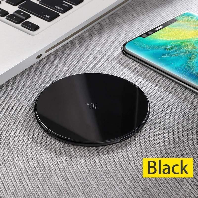 Baseus+Special+Design+10W+Qi+Wireless+Charger+For+P30+P30+Pro+Fast+Wireless+Charging+Pad+For+Mate+20+Pro+Samsung+S10+S9+S8+(black)