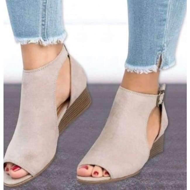 Planet+Gates+Beige+/+4+XDA+2018+woman+wedge+buckles+fish+mouth+sandals+gladiator+women+sandals+mid+heel+sandals+ladies+summer+peep+toe+women+shoes+W563