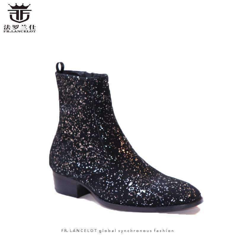 sequin chelsea boots