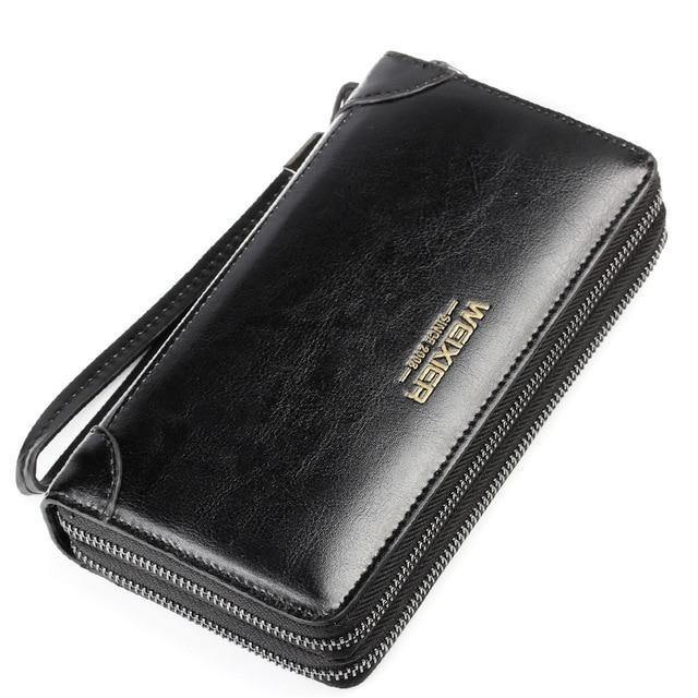 Planet+Gates+Black+Business+Men+Wallet+Long+PU+Leather+Cell+Phone+Clutch+Wallet+Purse+Hand+Bag+Top+Zipper+Large+Wallet+Card+Holders