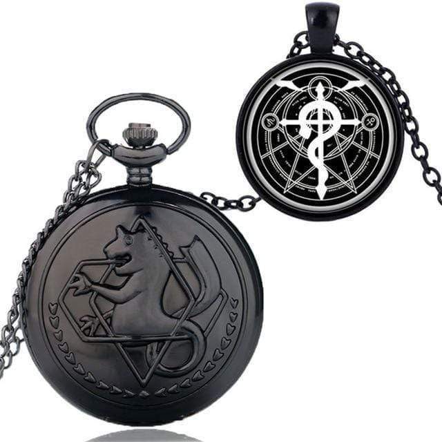 Planet+Gates+Black+Cartoon+Fullmetal+Alchemist+Edward+Pocket+Watch+with+Necklace+&+Pendant+Chain+Cosplay+Costume+Luxury+Gift+Set