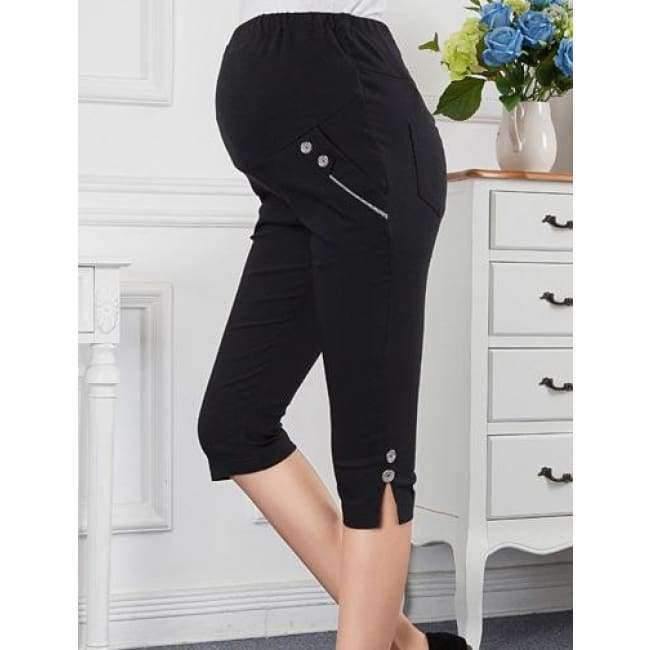 Planet+Gates+Black+/+M+Fashion+Maternity+Pants+summer+Maternity+Trousers+High+waisted+Pregnancy+Trousers+for+pregnant+women+Capris