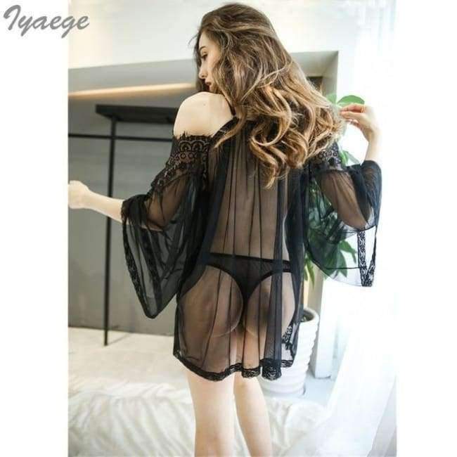 Planet+Gates+black+/+S+Sexy+Slips+For+Women+Top+Ladies+Gauze+Slip+Intimates+Lace+Sexy+Off-the-shoulder+Half+Slip+Body+Mesh+Transparent