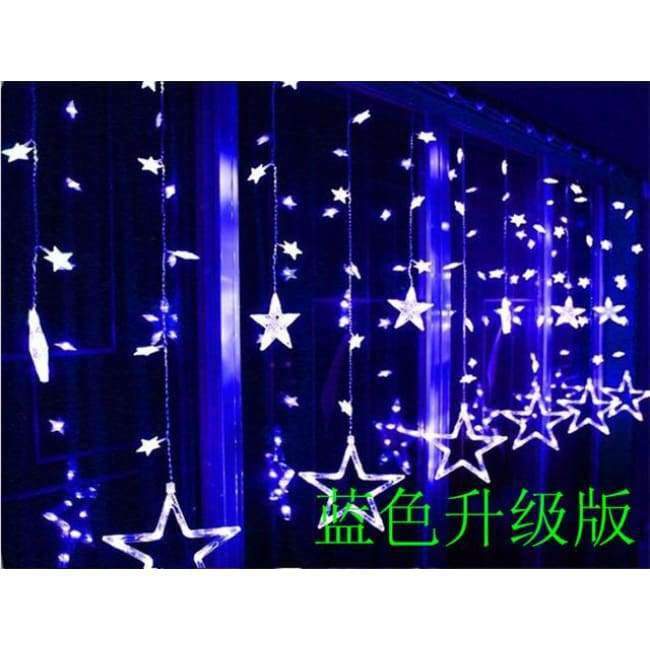 Planet+Gates+Blue+48star+LAIMAIK+AC110V+or+220V+Holiday+Lighting+LED+Fairy+Star+Curtain+String+luminarias+Garland+Decoration+Christmas+Wedding+Light+2M