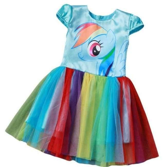 Planet+Gates+Blue+/+4T+Baby+Girl+Dress+Children+Girl+little+Pony+Dresses+Cartoon+Princess+Party+Costume+Kids+Clothes+Summer+Clothing