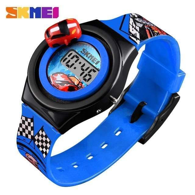 Planet+Gates+Blue+Cartoon+Car+Children's+Watch+Fashion+Digital+Electronic+Children+Watch+Creative+Cartoon+Student+Watch+SKMEI+Boy+Child