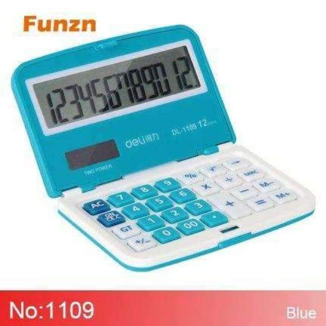 Planet+Gates+Blue+Deli+12+Digit+Solar+Folding+Mini+Ultrathin+calculator+Dual+Power+Supply+Office+Electronic+Handheld+Pocket+Portable+Calculator