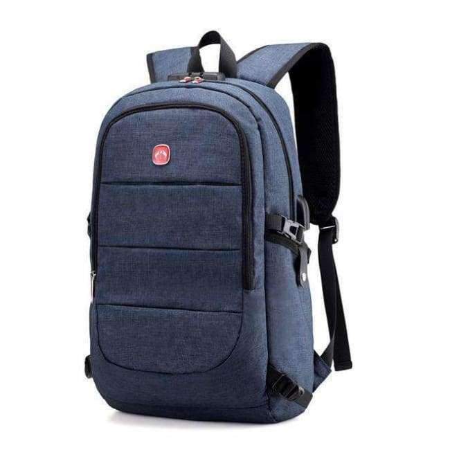 Planet+Gates+Blue+External+USB+Charge+Backpack+Men+Anti+Theft+Lock+Laptop+Bag+Large+School+Bags+Male+Travel+Backpacks+With+Headphone+Plug+XA2199C