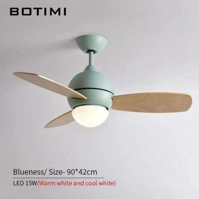 Botimi+Colorful+Ceiling+Fan+Ventilador+De+Techo+Led+Fans+For+Living+Room+Restaurant+Cooling+Ceiling+Fans+With+Lights+-+Blueness+With+Remote