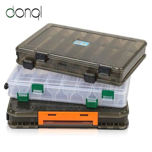 10/14 Compartments Lure Fishing Box for Baits Double Sided Plastic Lure Boxes  Fishing Tackle Storage Tackle Box High Strength V Type Design