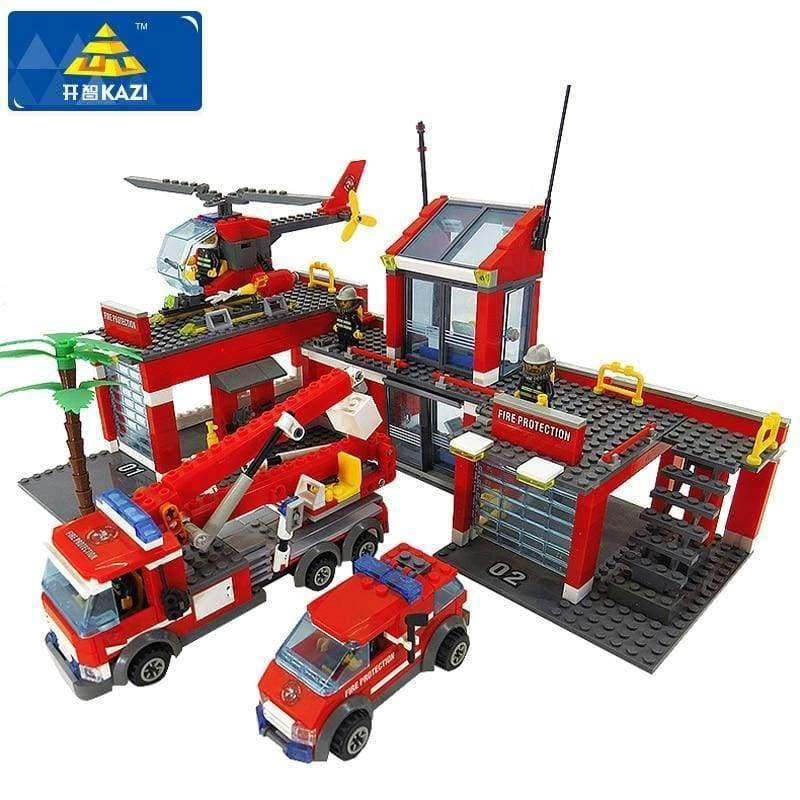 Planet+Gates+Building+Blocks+Fire+Station+Model+Blocks+Compatible+Legoe+City+Bricks+Block+ABS+Plastic+Educational+Toys+For+Children