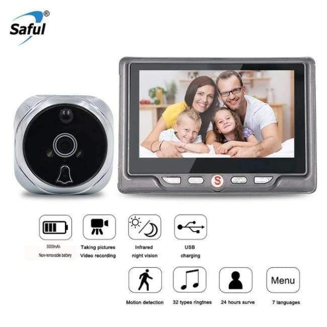 Planet+Gates+China+/+silver+Saful+Digital+Peephole+Video+Camera+Door+Bell+Video-eye+with+TF+Card+Taking+Photo+Door+Peephole+Viewer+Monitor+for+Home