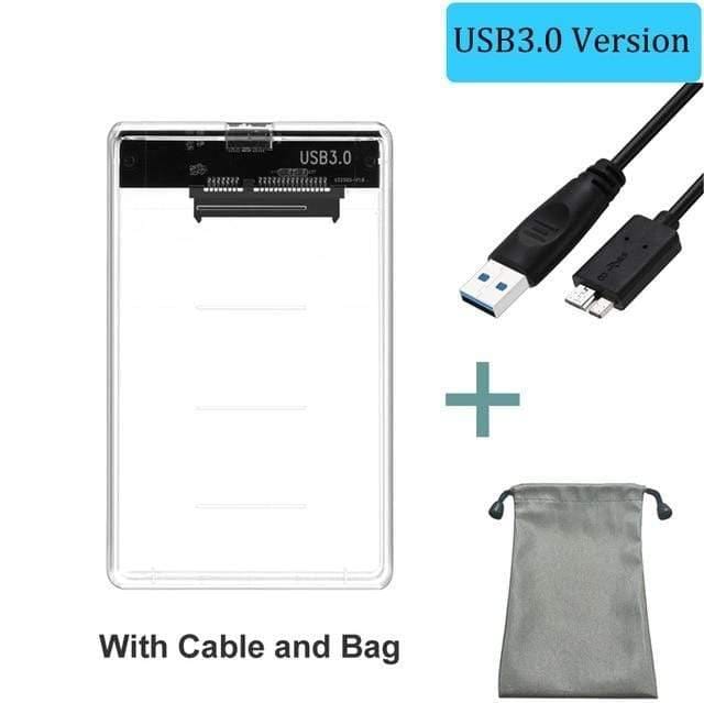 Planet+Gates+China+/+With+Cable+and+Bag+2.5"+USB+3.0+SATA+Hd+Box+HDD+Hard+Disk+Drive+External+HDD+Enclosure+Transparent+Case+Tool+Free+5+Gbps+Support+2TB+UASP+Protocol