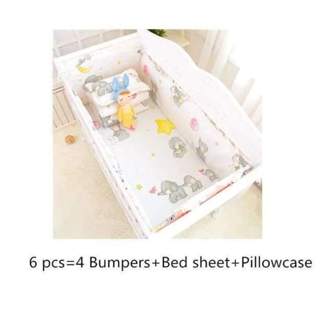 Planet+Gates+daxiangyutuzi+6pcs/set+Blue+Universe+Design+Crib+Bedding+Set+Cotton+Toddler+Baby+Bed+Linens+Include+Baby+Cot+Bumpers+Bed+Sheet+Pillowcase