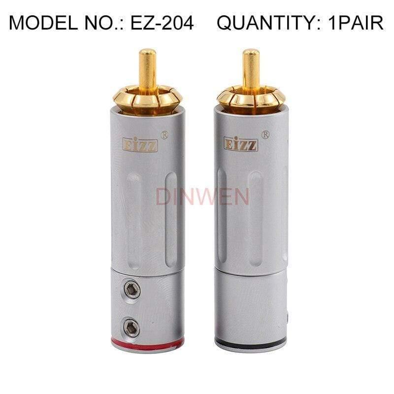 EIZZ+High+End+24K+Gold+plated+Brass+Male+RCA+Plug+Connector+Adapter+With+Lock+Hifi+Audio+Video+AMP+TV+AV+DVD+Signal+Cable+DIY