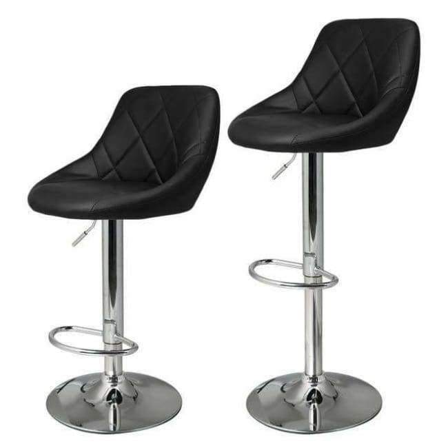 Planet+Gates+Germany+/+Black+Homdox+2pcs+Synthetic+Adjustable+Swivel+Bar+Stool+Stainless+Steel++Pneumatic+Stent+Chair+3+Colors+N50