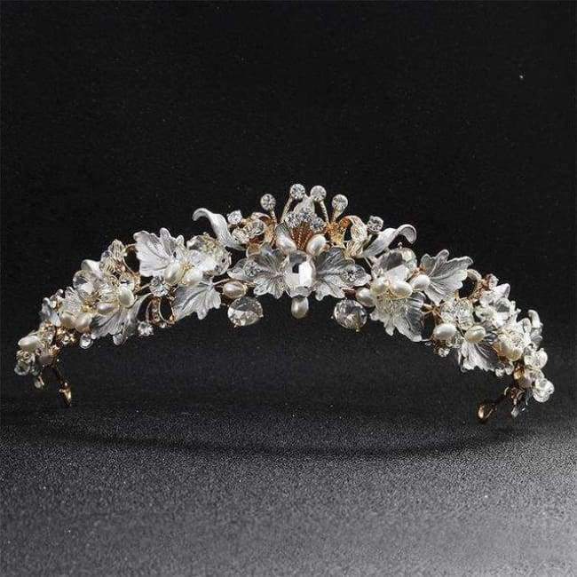 Planet+Gates+Gold+Beautiful+Flower+Rhinestone+Alloy+Tiaras+and+Crowns+Wedding+Hair+Accessories+Bridal+Headpiece+for+Women