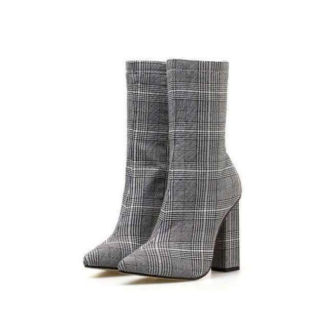 Planet+Gates+gray+/+4+Eilyken+2018+New+Design+Print+Ankle+Boots+Women+heels+For+Autumn+Winter+Fashion+Pointed+Toe+Square+heel+Zipper+Woman+Boots