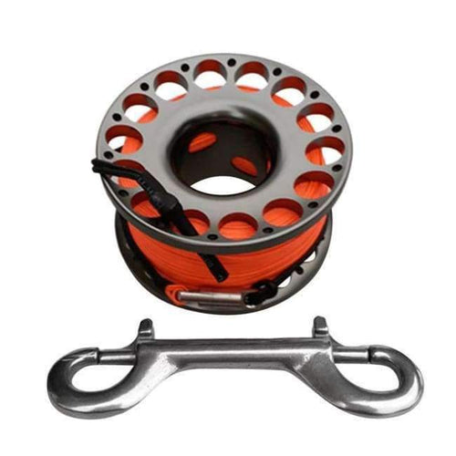 2x Scuba Diving Dive Reel Aluminum Alloy Finger Spool 15m Line Snap 