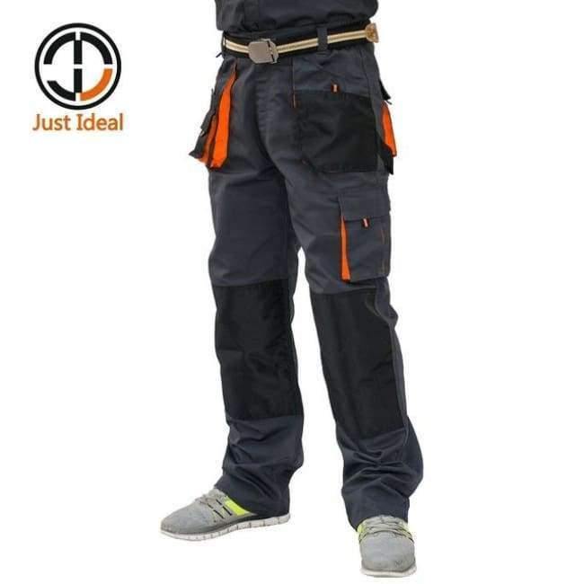 Planet+Gates+ID617-1+Grey+Orange+/+48+Mens+Cargo+Pants+Canvas+Hard+Wearing+Work+Trousers+Multi+Pocket+Oxford+Waterproof+Casual+Pant+Brand+Clothing+European+Size+ID617