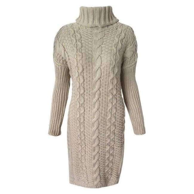 Planet+Gates+Khaki+/+One+Size+Thicken+Knitted+Pullovers+Turtleneck+Long+Sweater+For+Women+Autumn+Winter+Twist+Knit+Lady's+Sweater+2018+Warm+Pull+Femme