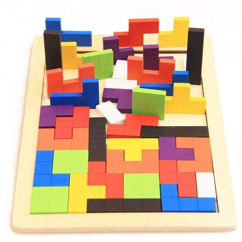 Planet+Gates+Kids+Educational+Montessori+Wooden+Tetris+Game+Jigsaw+Puzzles+Geometric+Shape+Slide+Building+Puzzle+Children's+Day+Gift