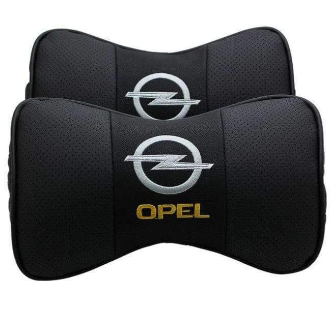 Planet+Gates+KUNBABY+2PCS+Car+Styling+Leather++Car+Neck+Pillow+Car+Headrest+Neck+Support+Pillow+Seat+Emblem+Cushion+For+Opel+Car+Accessories