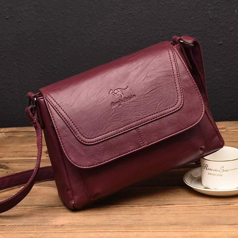 ladies leather messenger bag