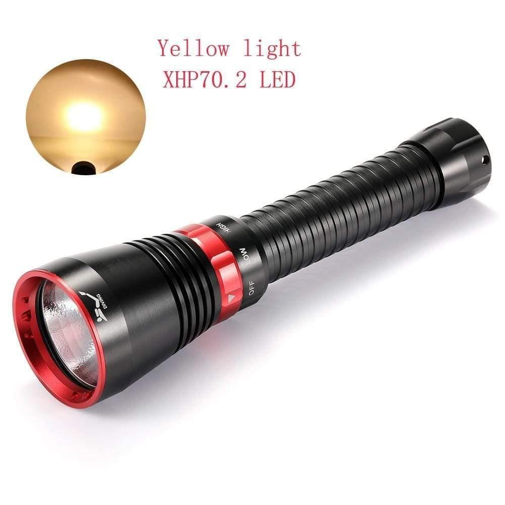 Planet+Gates+Led+Diving+Flashlight+6000+Lumens+XHP70.2+Yellow+Light+Super+Bright+100M+Underwater+Scuba+Diving+Torch+Light