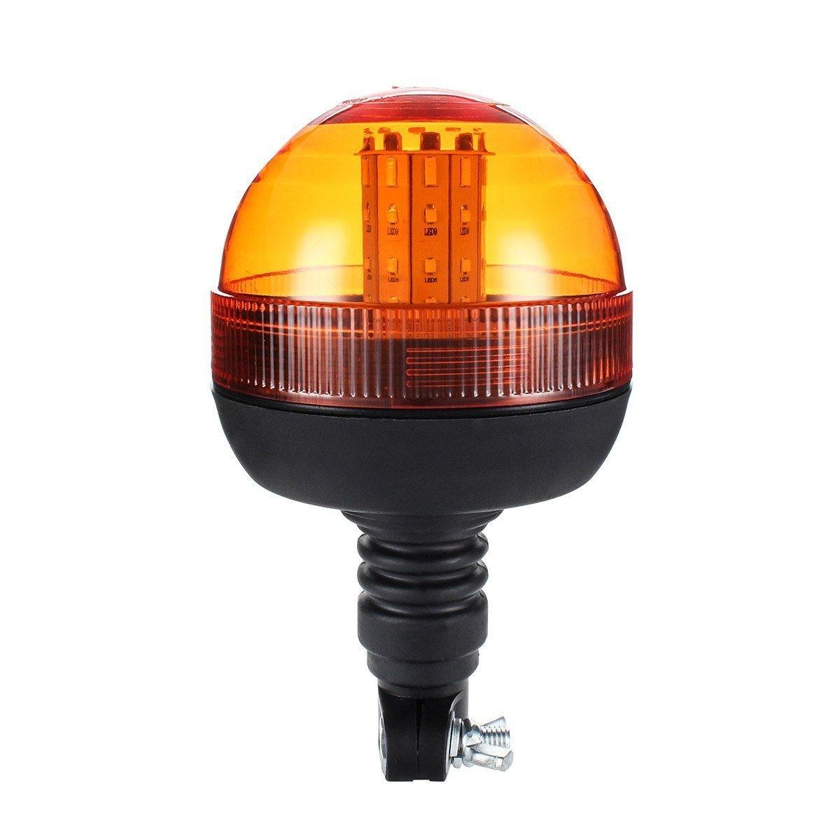 Planet+Gates+LED+Rotating+Flashing+Amber+Beacon+Flexible+Tractor+Warning+Light+12V-24V+Roadway+Safety