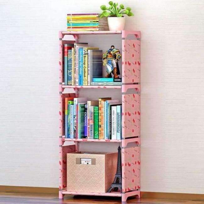 Planet+Gates+Lucky+Cherry+/+China+3+Cubes+Simple+Book+Shelf+Creative+Printing+Home+Decoration+Assembled+Portable+Children's+Bookcase+Cloth+Bookshelf