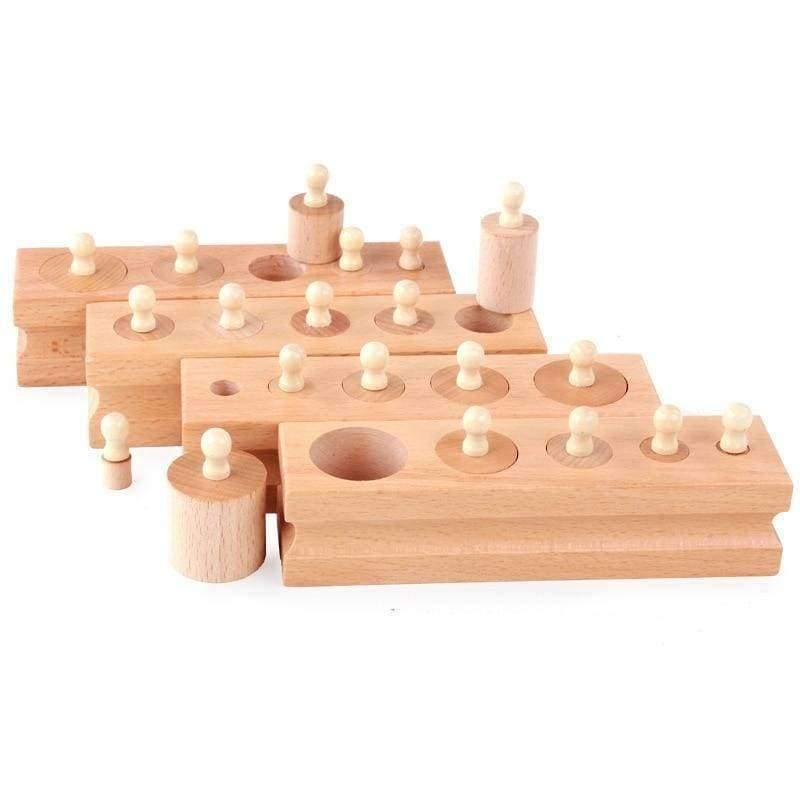 Planet+Gates+Montessori+Educational+Wooden+Toys+Math+Cylinder+Socket+Family+Pack+Early+Learning+4pcs/set