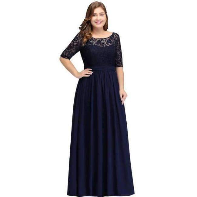 Planet+Gates+Navy+Blue+cps522+/+6+Bridesmaid+Dresses+Under+50$+Floor+Length+Lace+Plus+Size+Bridesmaid+Dress+Vestido+De+Madrinha+De+Casamento+Longo