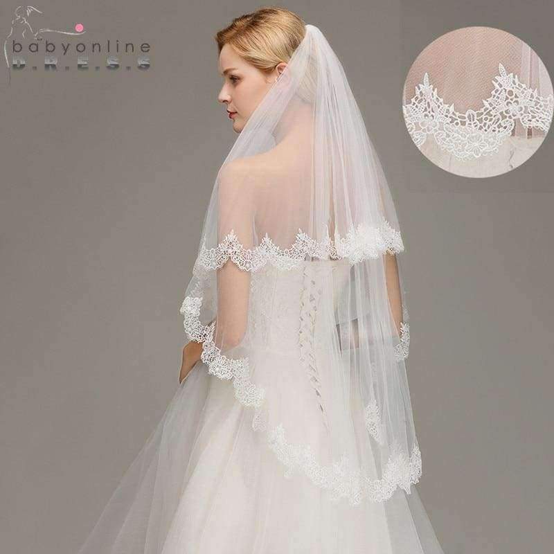 Planet+Gates+New+Real+picture+1.5+Meters+Two+Layers+Ivory+Lace+Appliques+Long+Elegant+Wedding+Bridal+Veils+Wedding+Accessories+With+Comb