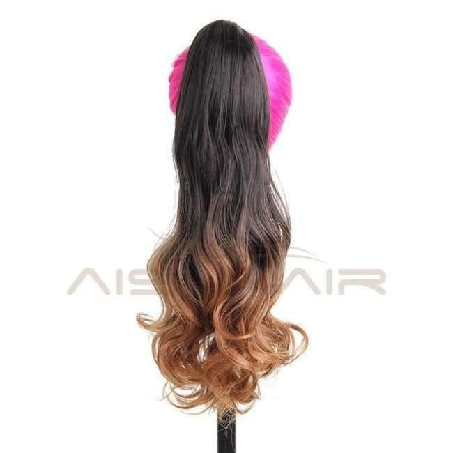 Planet+Gates+P4/30+/+18inches+19+inches+Long+Ponytail+Clip+in+Pony+tail+Hair+Extensions+Claw+on+Hair+piece+Wavy+Ombre+Synthetic+Fiber
