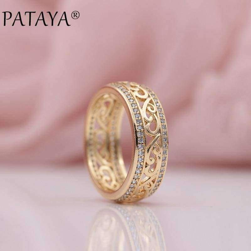 Planet+Gates+PATAYA+New+Arrivals+585+Rose+Gold+Double+Row+Micro-wax+Inlay+Natural+Zircon+Hollow+Rings+Women+Wedding+Party+Trendy+Fine+Jewelry