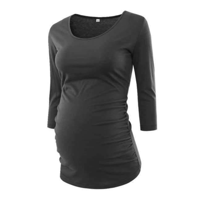 Planet+Gates+pic+/+L+Women's+Blouse+Maternity+Clothes+Side+Ruched+3+Quarter+Sleeve+Top+Pregnancy+Shirt+Jersey+Top+Pregnant+Clothes+for+Women+Tops