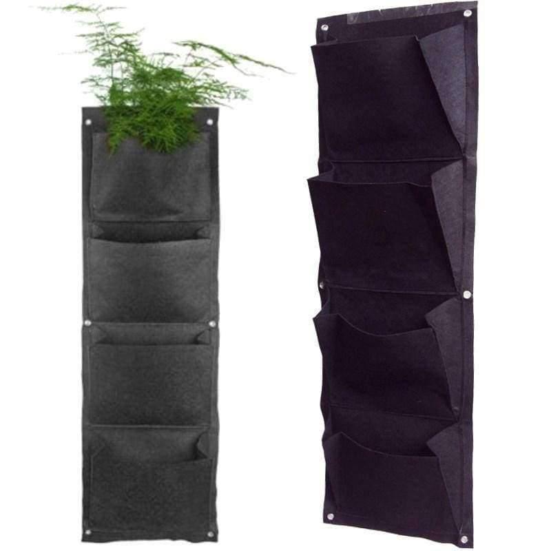 Planet+Gates+Planter+Grow+Bag+4+Pockets+Black+Vertical+Garden+Wall-mounted+Planting+Flower+Vegetable+Living+Garden+Home+Supplies+26.5*65cm